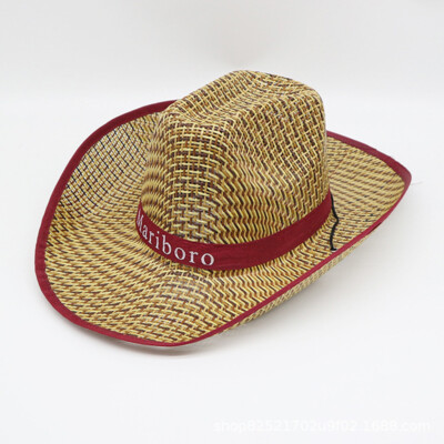 Männer Retro Western Cowboy Sommer Stroh Für Sonnenhut Breiter Lockiger Krempe