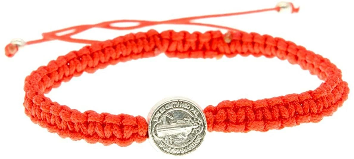 Saint Benedict Red Adjustable Bracelet Pulsera Roja De San Benito 12 pieces