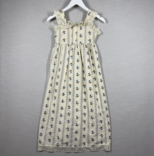 Vintage Winnie The Pooh Dress Girls 8 Off White Floral Lace Cottage Prairie 70s