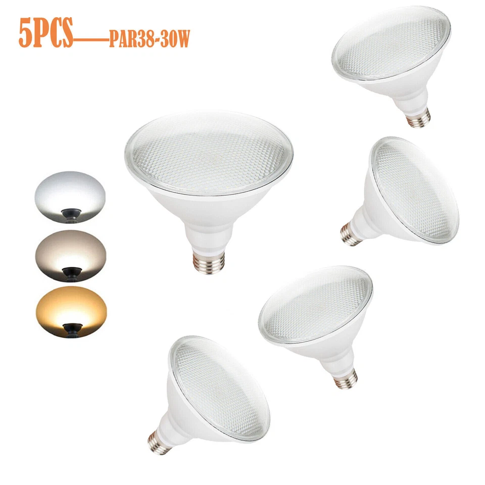 Hot 5PCS Dimmable LED PAR38 Lamps E27 30W 110V 220V 85V-265V Lights High-Quality - Image 2 of 4
