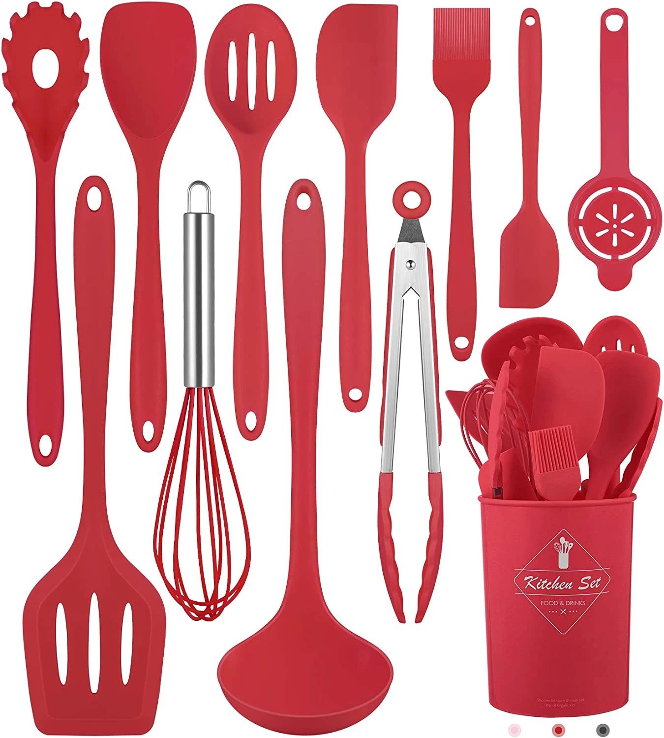 Kitchen Utensils Set-12 Pieces Silicone Cooking Utensils Set (Dishwasher Safe) 3