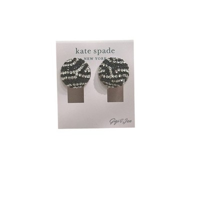 Kate Spade Earn Your Stripe Statement Studs Earrings Black / Clear