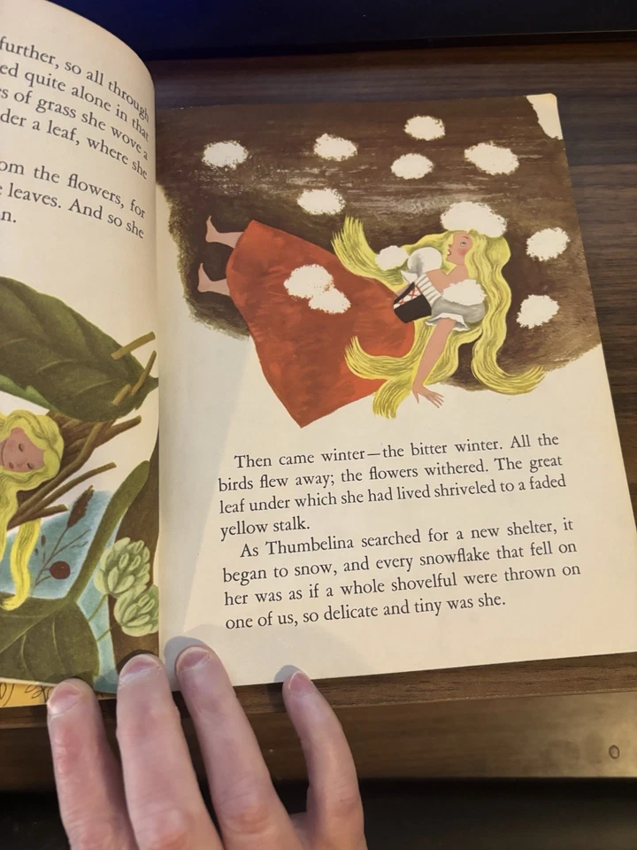 Thumbelina ~ Hans Christian Anderson ~ Golden Book 1953. My mom original owner. - Image 3 of 4
