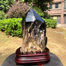 8.73LB Natural Rare Beautiful  Tea Black QUARTZ Crystal  Mineral Specimen 1799