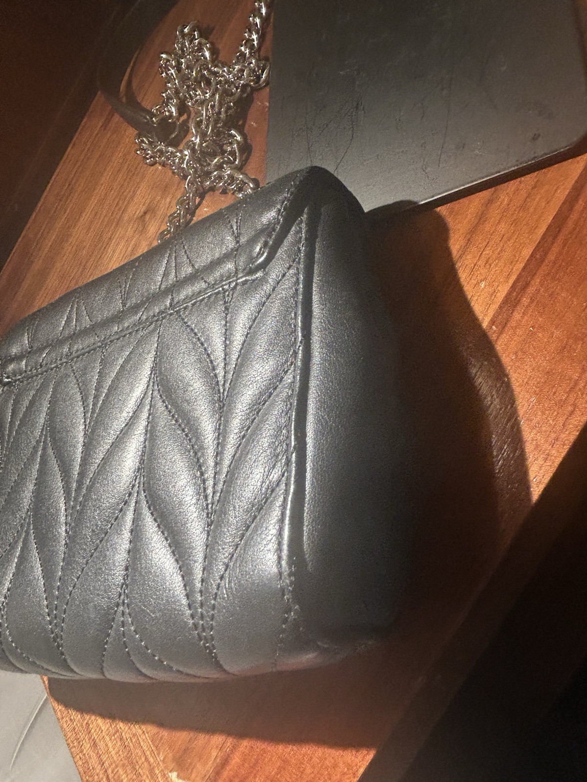 Kate Spade Briar Lane Quilted Emelyn Black Leather Shoulder Bag Crossbody Chain image 9