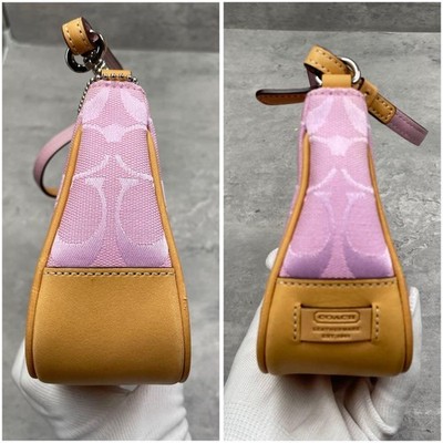 バッグ COACH accessory porch 6094 signature Coach Signature Demi mini Pouch Hand Bag Canvas Leather Beige 6094