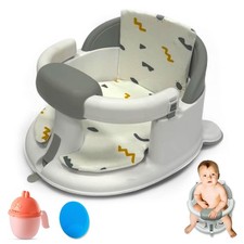 Non-Slip Baby Bath Seats 6-12 Months, Toddler Bathtub Chair with Washable Cus...