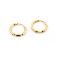 Creolen 16 Mm 304 Edelstahl 18K Ip-Goldbeschichtung Poliert Klappcreole 1 Paar