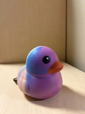Sunny Days Jumbo Squeezy Duck Tie Dye Blue Squishy Stress Relief Toy NEW