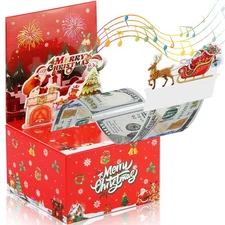 Surprise Gift Box Explosion Money Box for Cash, 2025 Merry Christmas Pop-Up Gift