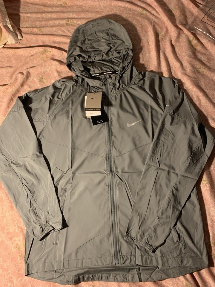 Nike Move To Zero veste coupe-vent grise homme M à capuche zippée