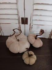 Primitive Folk Art PAINTED Pumpkins Bowl Fillers Doll