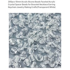200pcs 10mm Acrylic Bicone Beads Faceted Crystal Spacer Beads for Jewelry Making