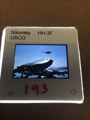 Sikorsky HH-3F US Coast Guard Over Water 35mm Helicopter Slide # 193