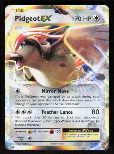 Pokemon Pidgeot EX 64/108 EX Rare Holo Evolutions (HP)