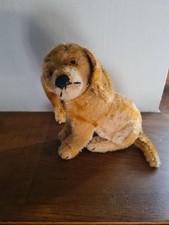 Steiff Bazi Sitzen Hund 18cm Vintage Stofftier 5mm knopf Original Sammlerstück