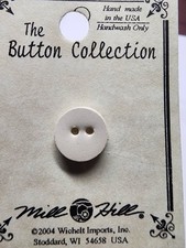 DIY Mill Hill Ceramic Button - Small Round White Button