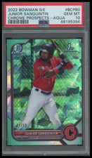 2022 Bowman Sapphire Edition #BCP80 Junior Sanquintin Aqua PSA 10