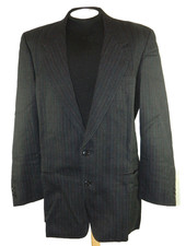 Men's Striped Sport Coat Jones New York Dark Tag 42L Lined Mysterious Criminal
