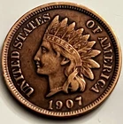 1907 Indian Head Cent Exceptional Detail Sharp Strike Penny JC1925