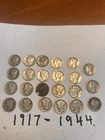 1917-P MERCURY DIME VINTAGE COLLECTABLE….there Is (23) Mercury Dimes 1917 - 1944