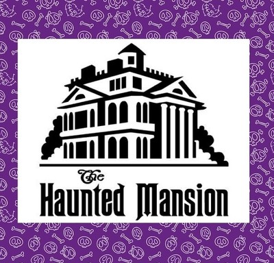 THE HAUNTED MANSION SILHOUETTE VINYL-AUFKLEBER, HALLOWEEN, GRUSELIG, DISNEY 8''