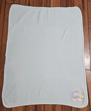 Vintage Cuddle Time Baby Blanket Waffle Thermal Green Bear Duck Blocks WPL 3708