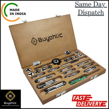 British Association Tap and Dies Set 0 to 10 BA II Supplied in Wooden Box