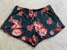 Soma XL Cool Nights Mesh Trim Pj Short Cottage Floral Green