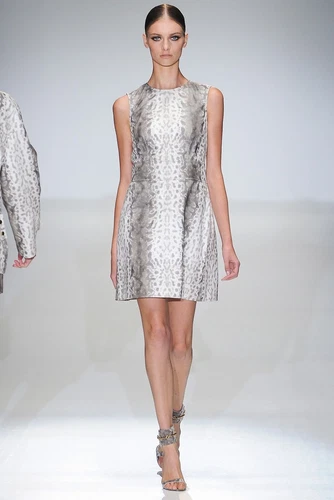 Mini abito Gucci Runway Roccia pitone stampa serpente pelle linea A US 2 XS nuovo senza etichette