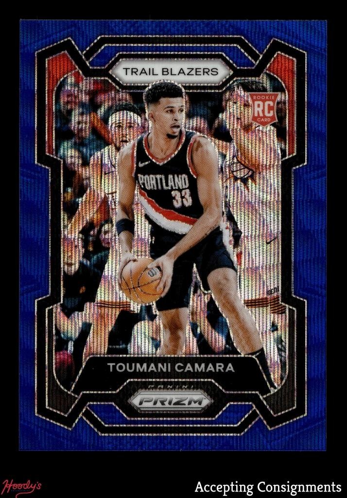 2023-24 Panini Prizm Prizms Blue Wave #164 Toumani Camara RC Rookie BLAZERS