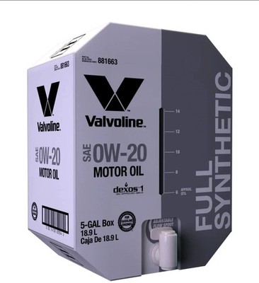 Valvoline Advanced Full Synthetic 0W-20 Motor Oil, 5 Gallon Box, dexos1 Gen 3