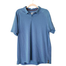 Rhone Delta Pique Polo Short Sleeve Shirt Men's L Blue Stretch Performance Golf
