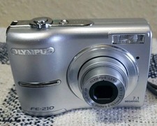Olympus FE-210 7.1MP Digital Camera Tested Works Great Silver No Picture Card