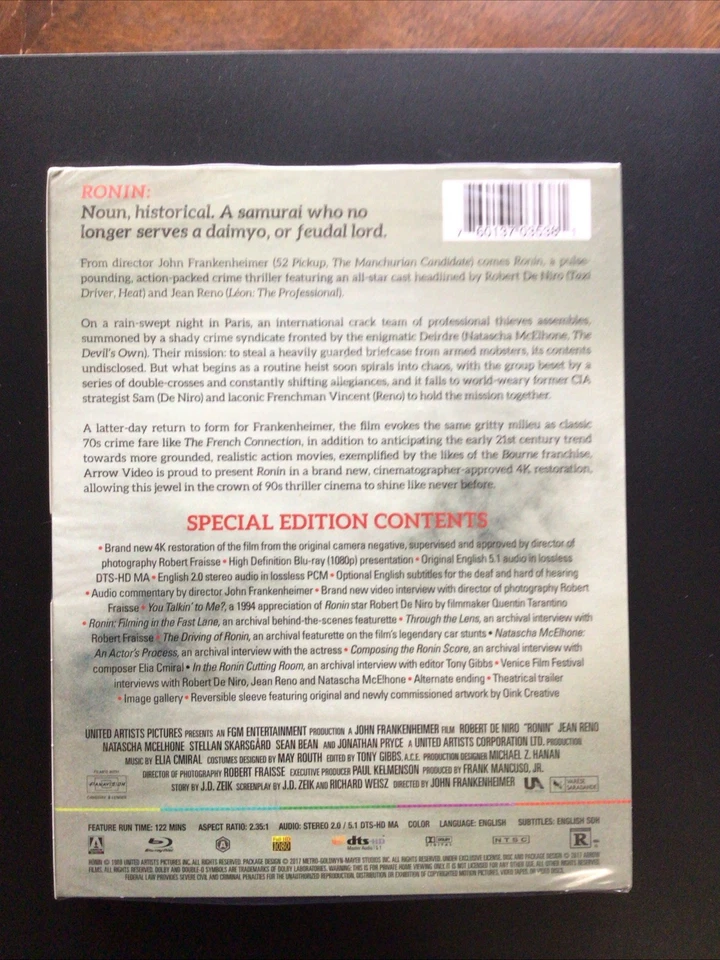 Ronin Blu-ray w/Slip Cover New/Sealed OOP Arrow Home Video Special Edition - Image 2 of 2