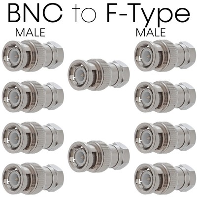 10 Pcs BNC to F-Type Adapter Coaxial Cable Connectors Type F Converter Coupler