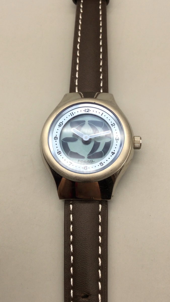 FOSSIL腕時計❗️ Fossil Big Tic Watch Womens 30mm Silver Blue Animation Dial SR-780