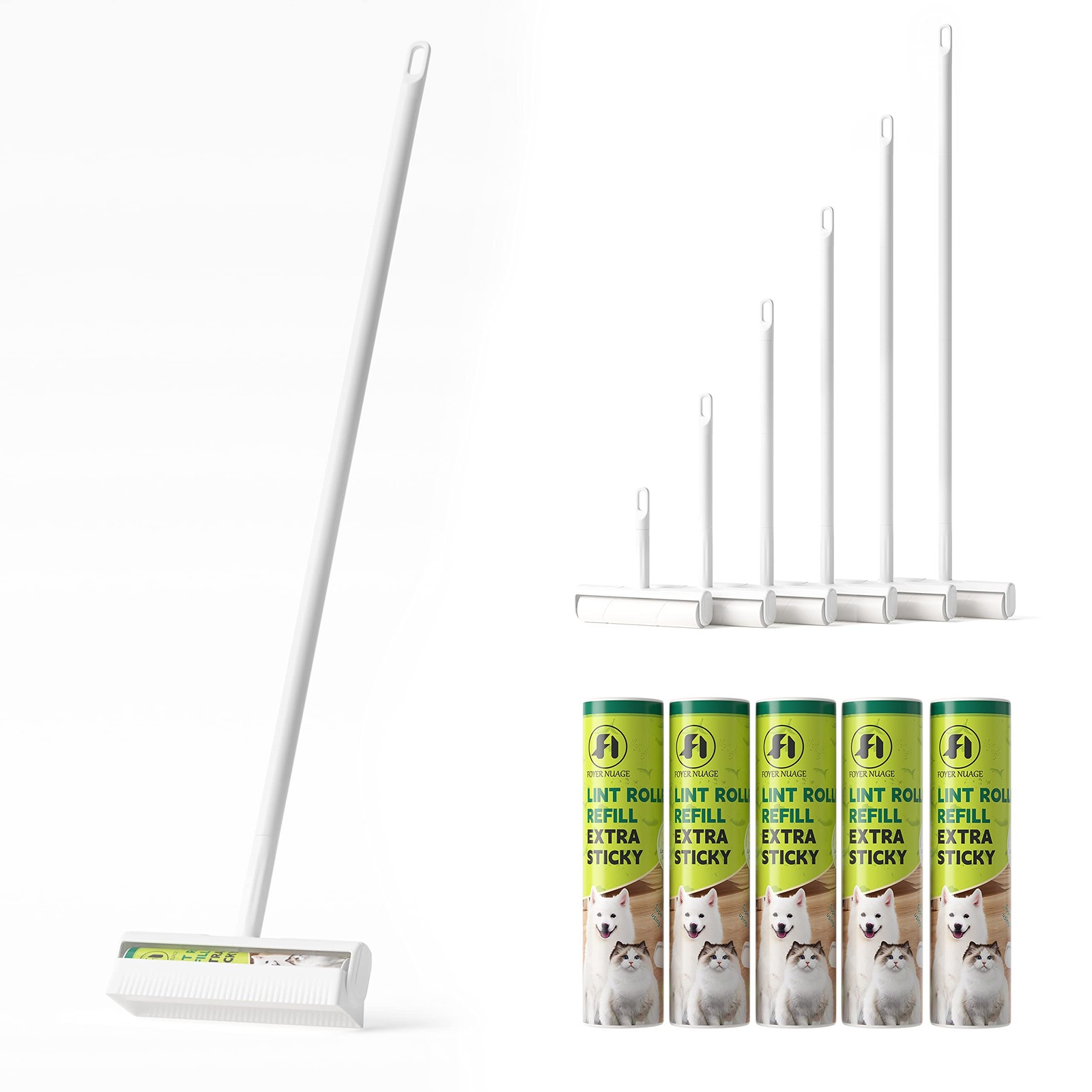 Rullo Leva Peli Animali Professionale XL con 6 Manici Componibili