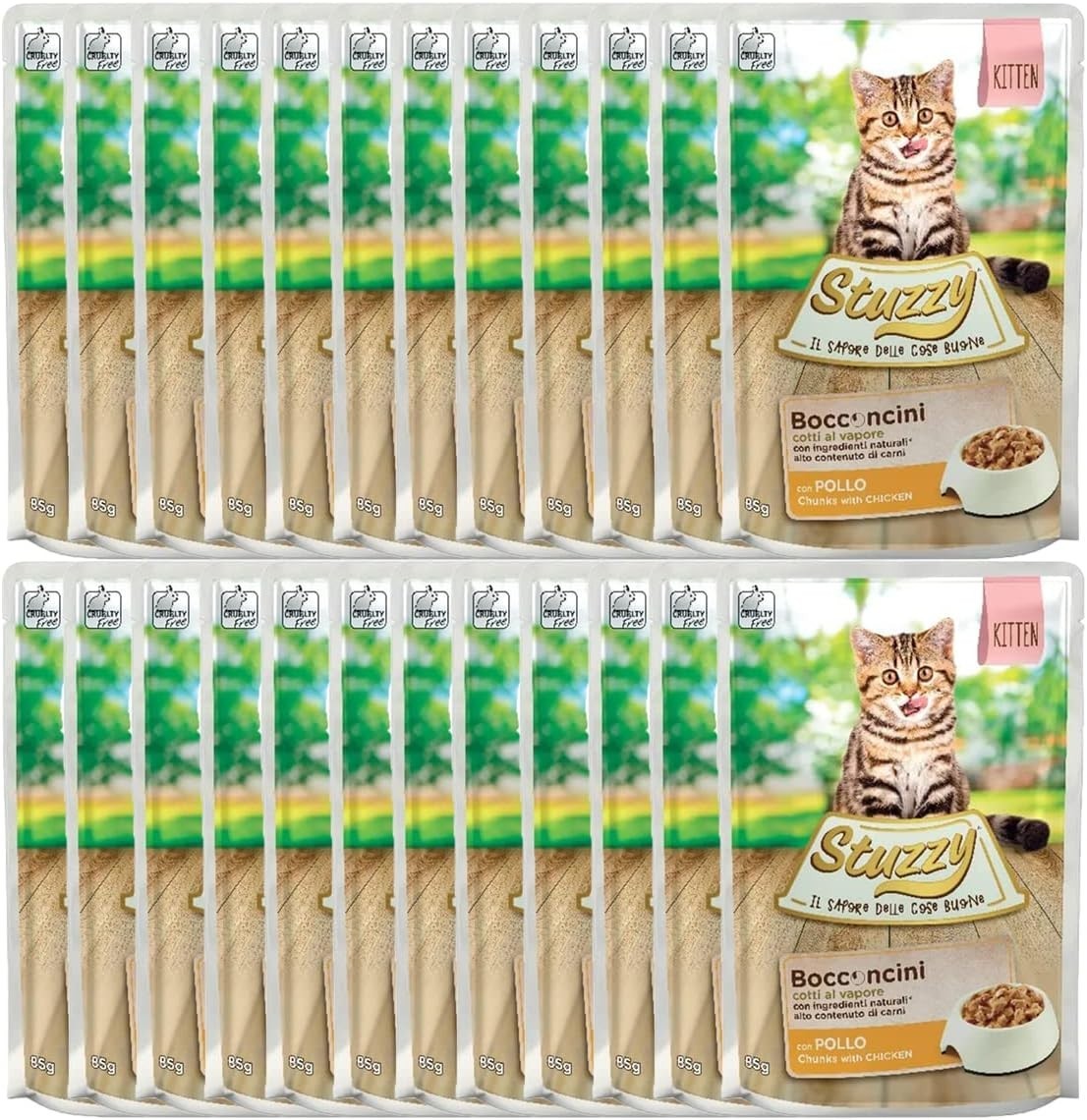 Cibo Umido per Gattini al Pollo 24x85g | Bocconcini in Salsa Premium