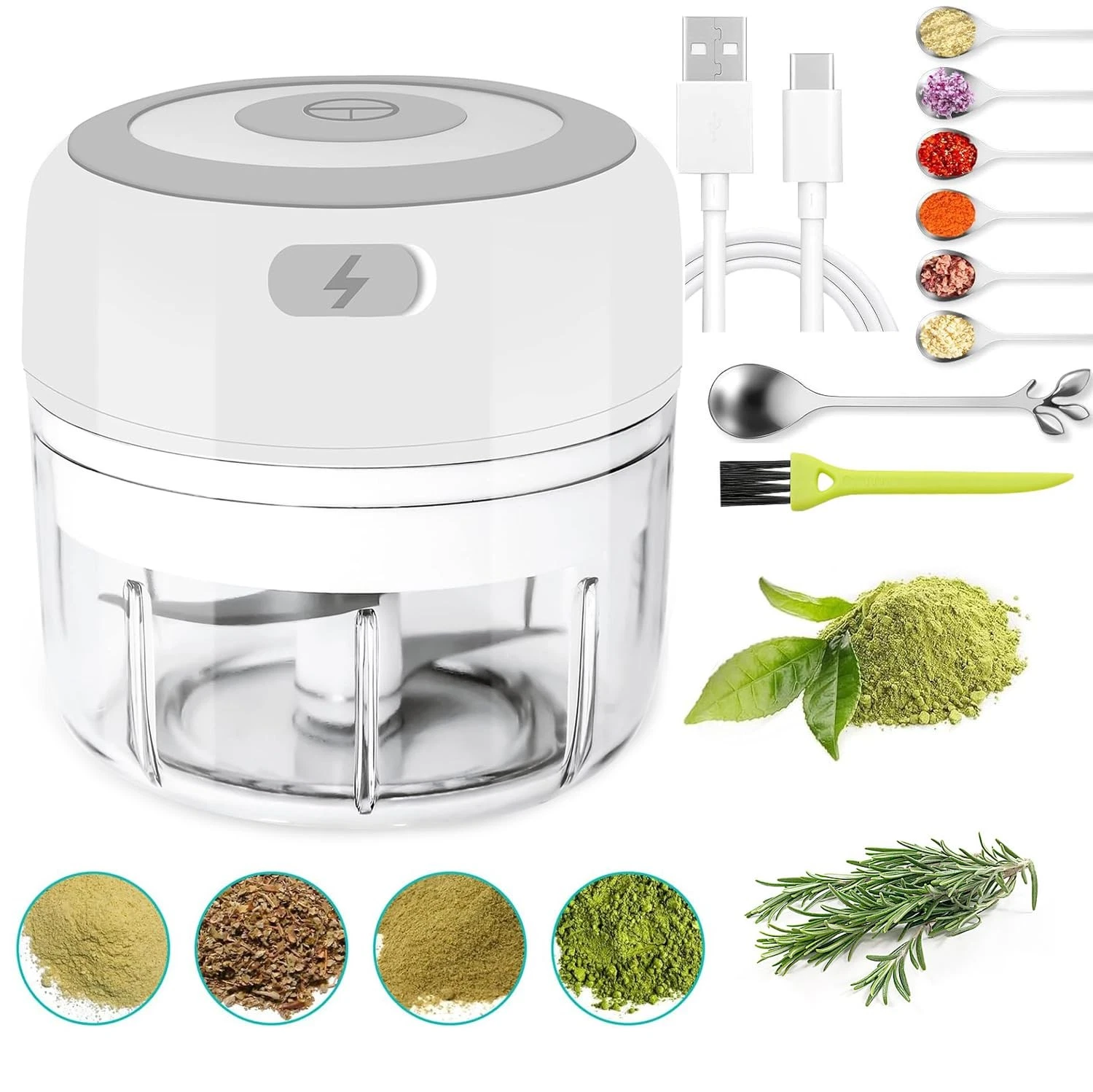 Electric Herb Grinder Portable Food Chopper for Spices Garlic Herbs