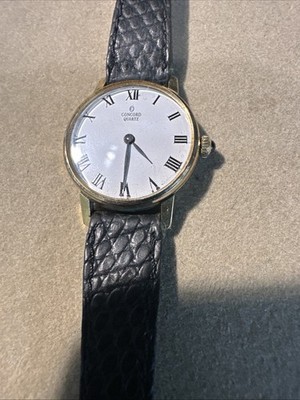 Vintage Concord Quartz Wristwatch Gold Tone Roman Numerals Swiss Dress Watch 22m