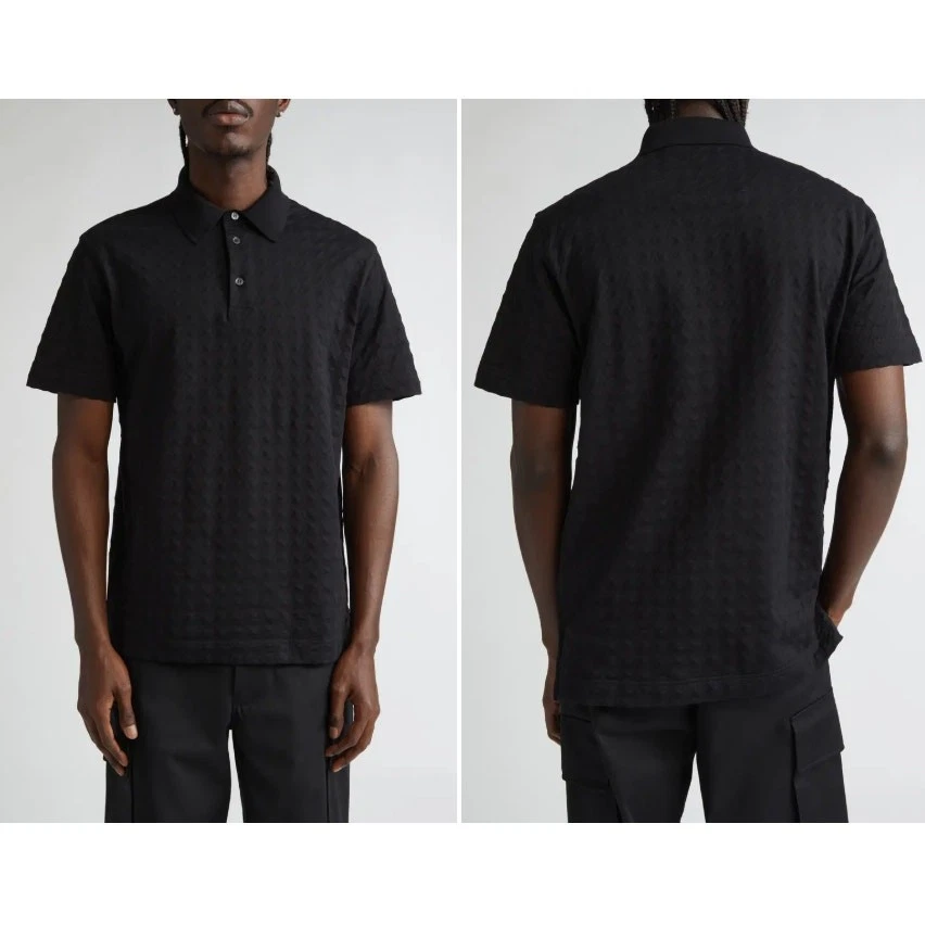 Givenchy — Givenchy Classic Fit Textured Cotton Polo Size Small