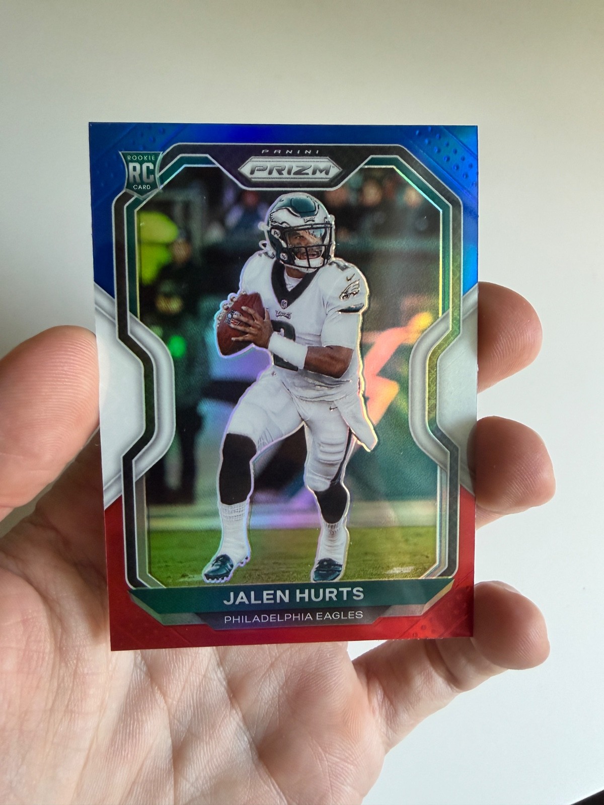 2020 Panini Prizm - Rookie Jalen Hurts #343 Red White & Blue Prizm (RC) view 3