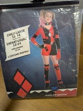 Harley Quinn Costume Cosplay Dress Up DC Girls Size Large 12-14 Halloween Comic
