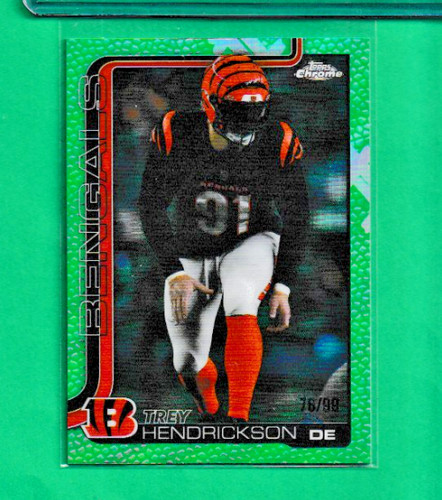 2025 Topps Chrome Football Leather Green Refractor #65 Trey Hendrickson /99