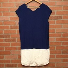 Madewell Colorblock Tunic Dress Blue White Size M Nautical Preppy Coastal