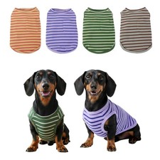 Dog Clothes, Stripe Dogs Shirts for Small Medium Breeds, Pet Tank Top, Brea...