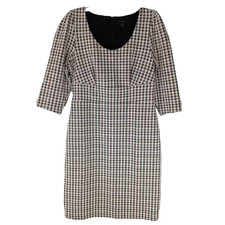 Ann Taylor Houndstooth Sheath Dress Women Sz 8 Office Career Preppy Pencil Dress