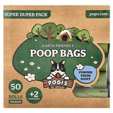 Earth Friendly Poop Bags, Super Duper Pack, Powder Fresh, 50 Rolls, 750 Bags, 2