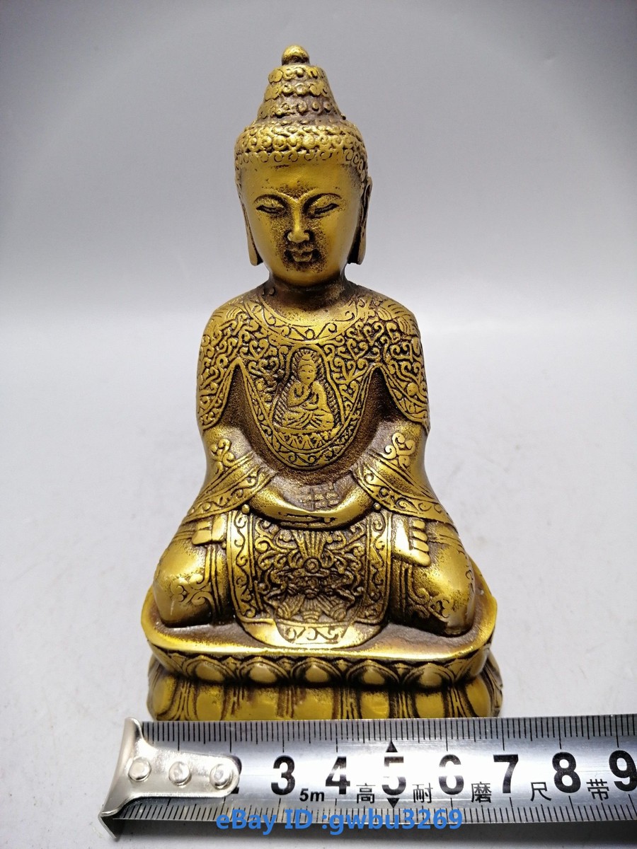 Chinese Brass Handwork Buddhism Sakyamuni Buddha Statues w Chinese Brass Handwork Buddhism Sakyamuni Buddha Statues w